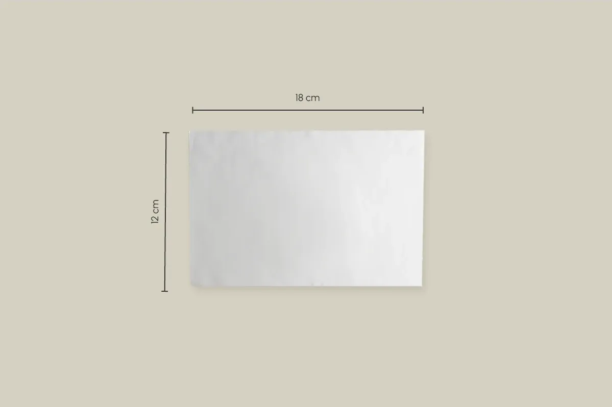 Einschlagpapier, Pergamentersatz - Geschnitten, 50 GR/QM, L 12 x B 18 cm, weiß (12,5 KG)